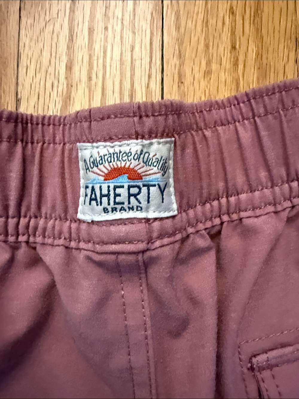Faherty sz 10 Casual Elastic-Waist Shorts in Terra cotta - Picture 3 of 4
